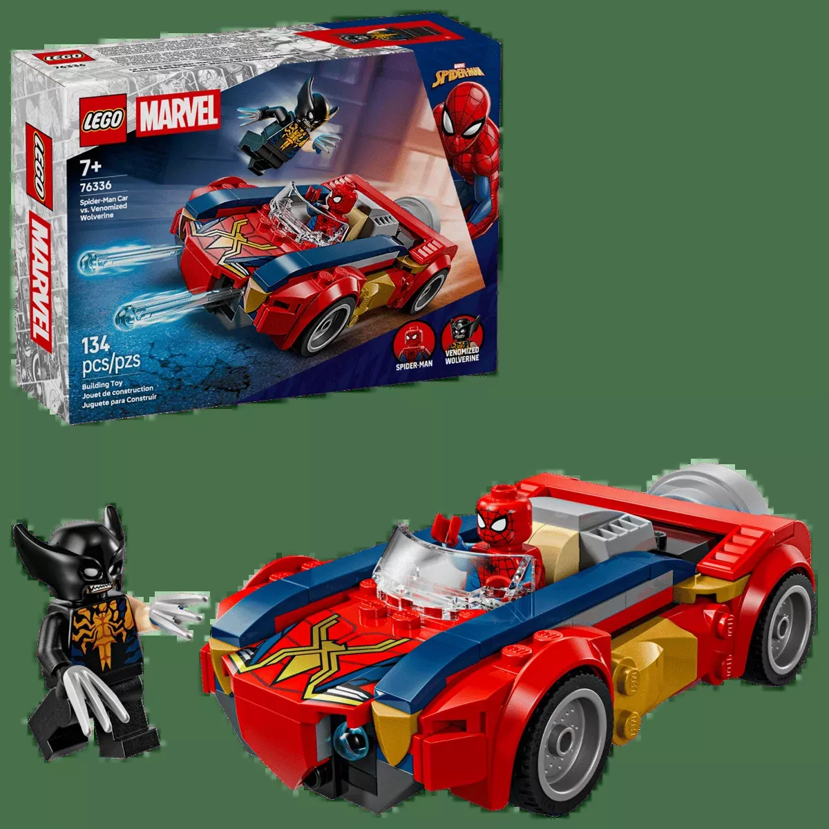 Lego Marvel Spider-Man Car vs. Venomized Wolverine