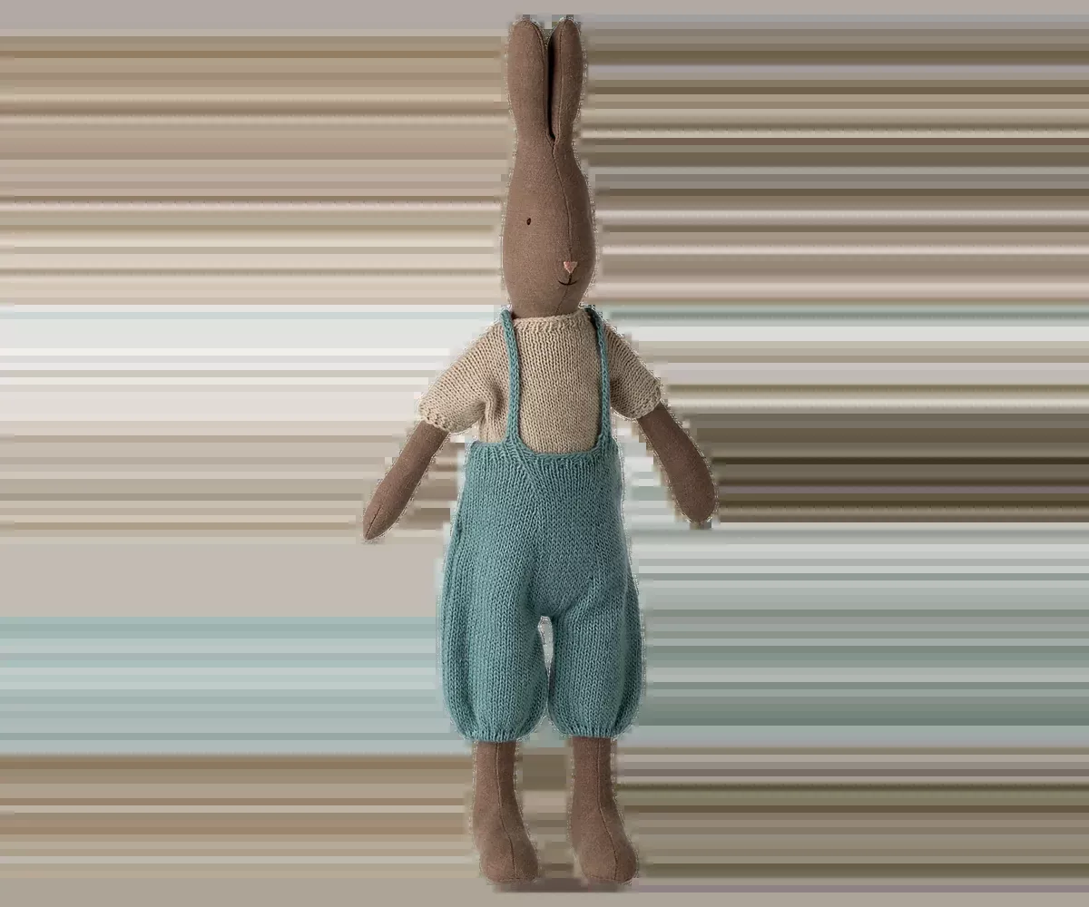 Maileg Rabbit Size 3 Brown - Knitted Shirt and Overall