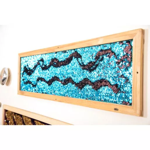 Mark Making Sequin Long Board - Aqua 40" x 12"
