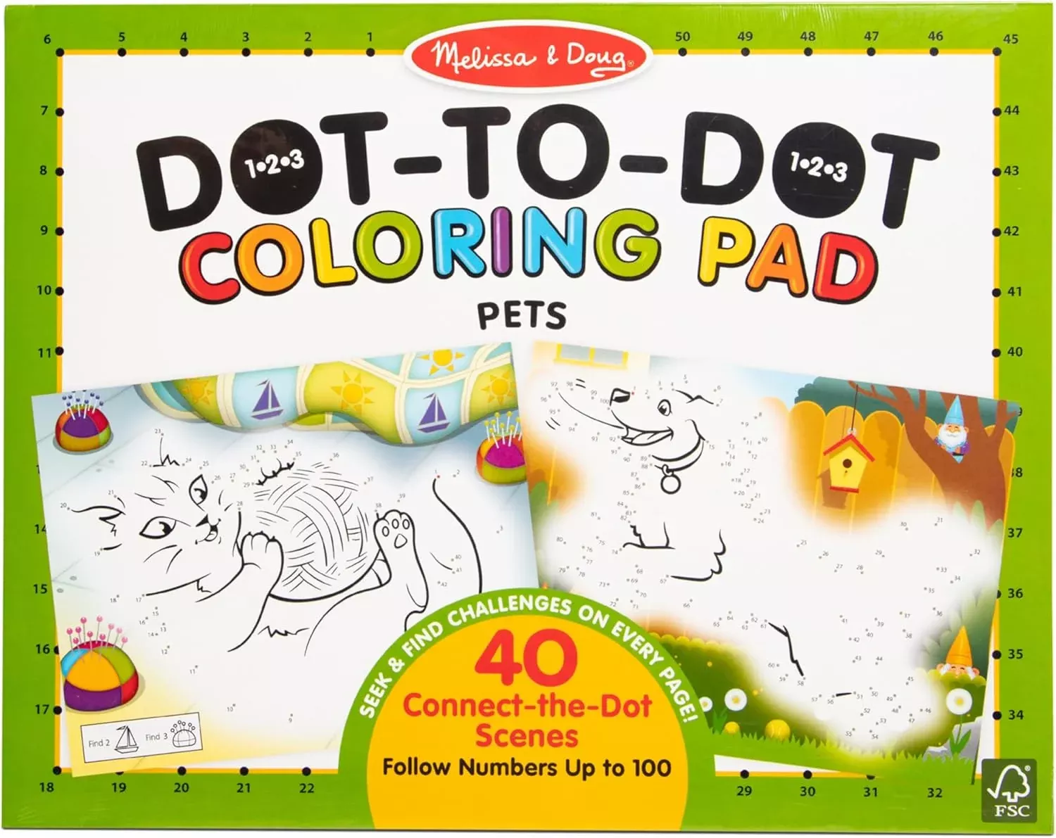 Melissa & Doug - 123 Dot-to-Dot Coloring Pad - Pets