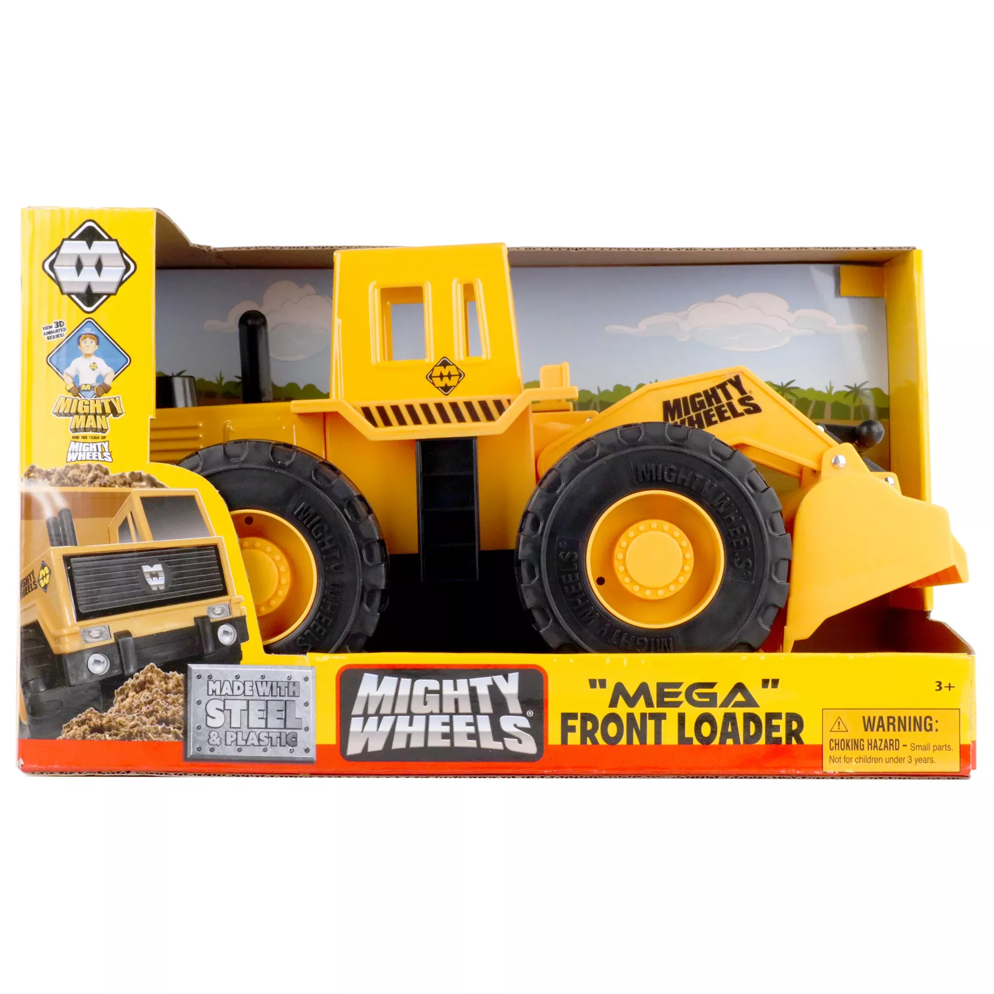 Mighty Wheels 16" Mega Front Loader - Lever Operated, Durable Construction Toy