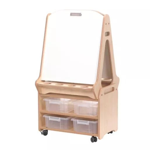 Millhouse™ Double-sided Whiteboard Easel plus Storage Trolley