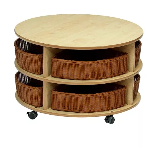 Millhouse™ Double Tier Mobile Circular Storage Unit with Baskets