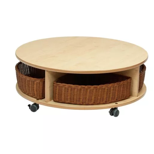 Millhouse™ Single Tier Mobile Circular Storage Unit with 4 Baskets