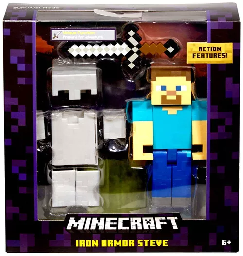 Minecraft Survival Mode Iron Armor Steve Action Figure