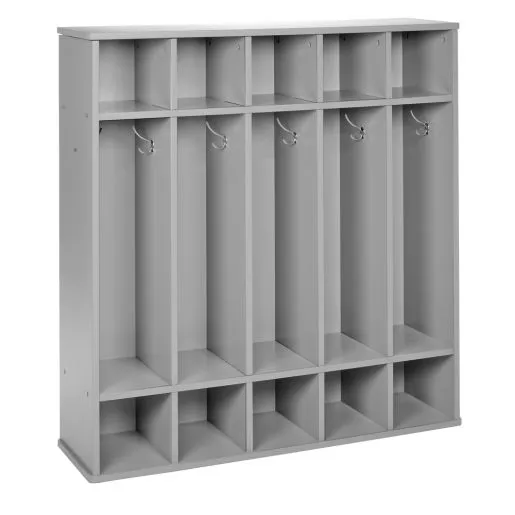 Modern Mist Laminate 5-Section Coat Locker - Light Gray