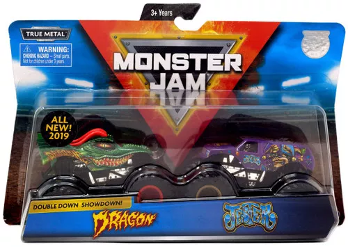 Monster Jam Double Down Showdown! Dragon & Jester Diecast Car 2-Pack