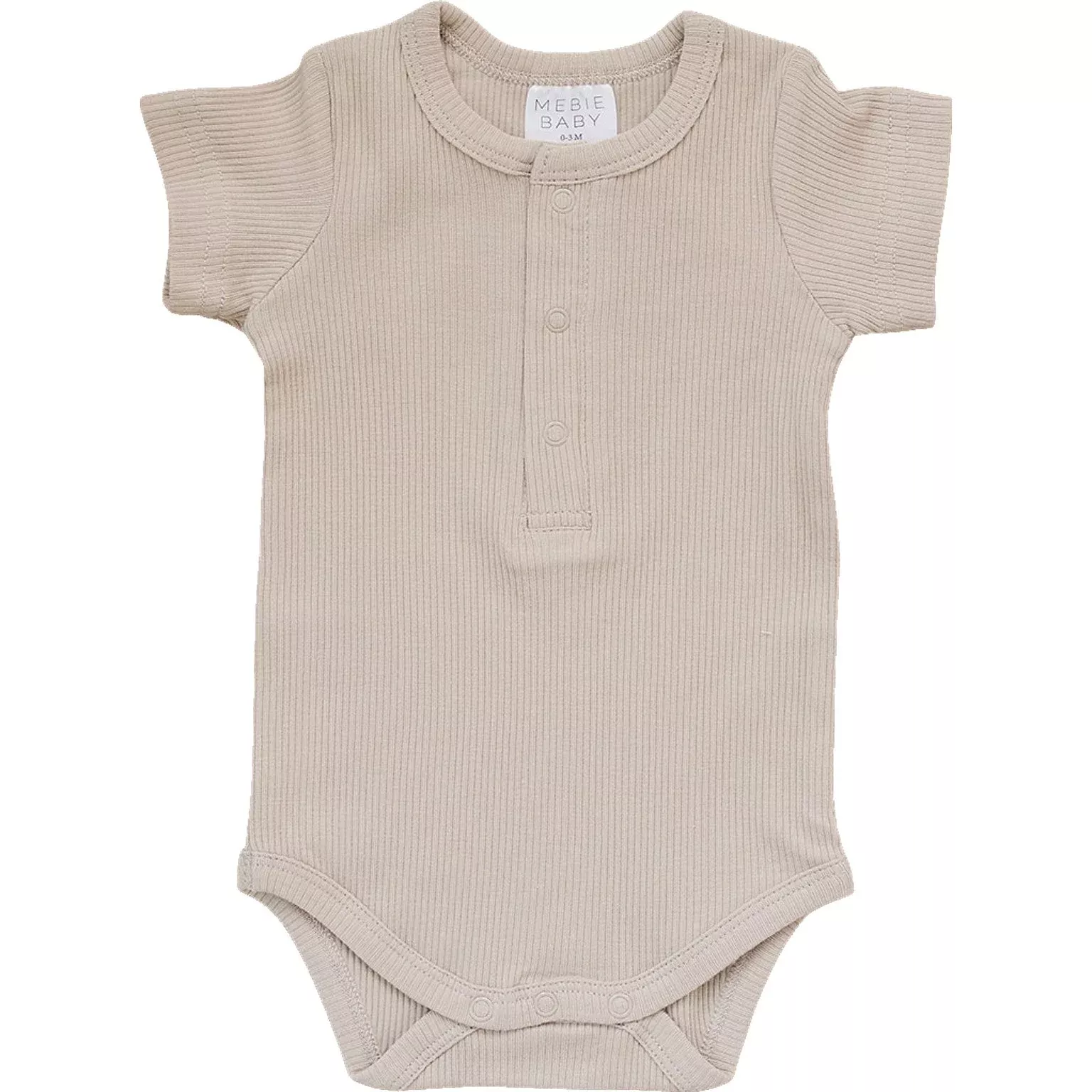Oatmeal Organic Cotton Ribbed Snap Bodysuit
