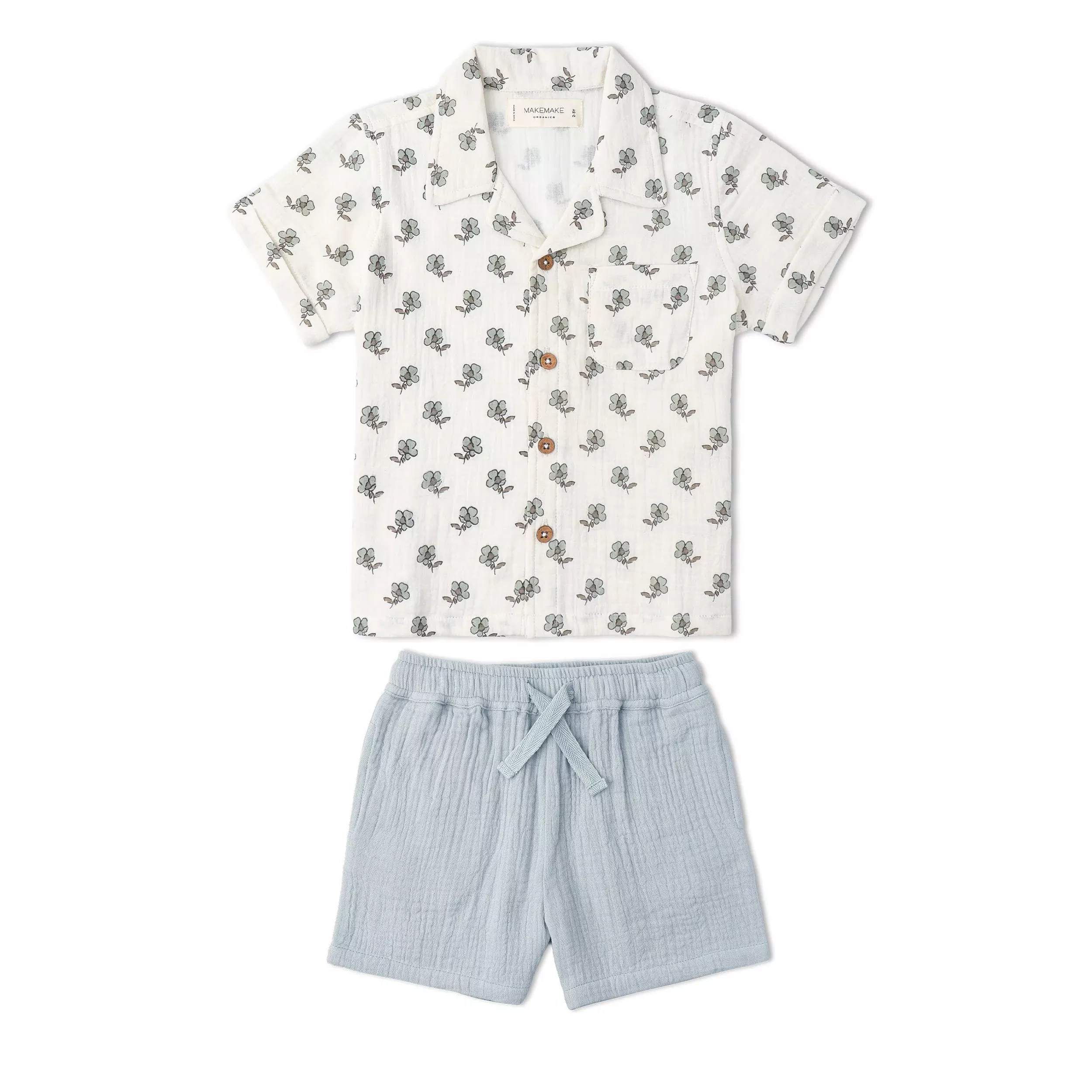 Organic Shirt & Shorts Set - Poppy
