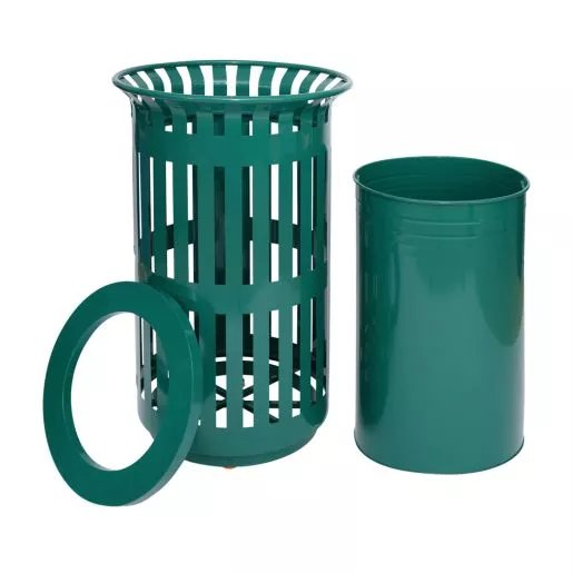 Outdoor 37 Gallon Trash Can Green