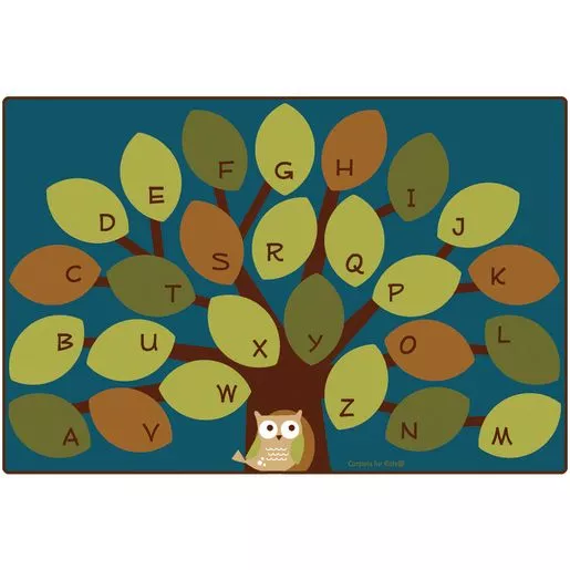 Owl-phabet Tree 4' x 6' Rectangle Premium Carpet