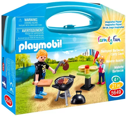 Playmobil Summer Fun Backyard Barbecue Carry Case Set #5649