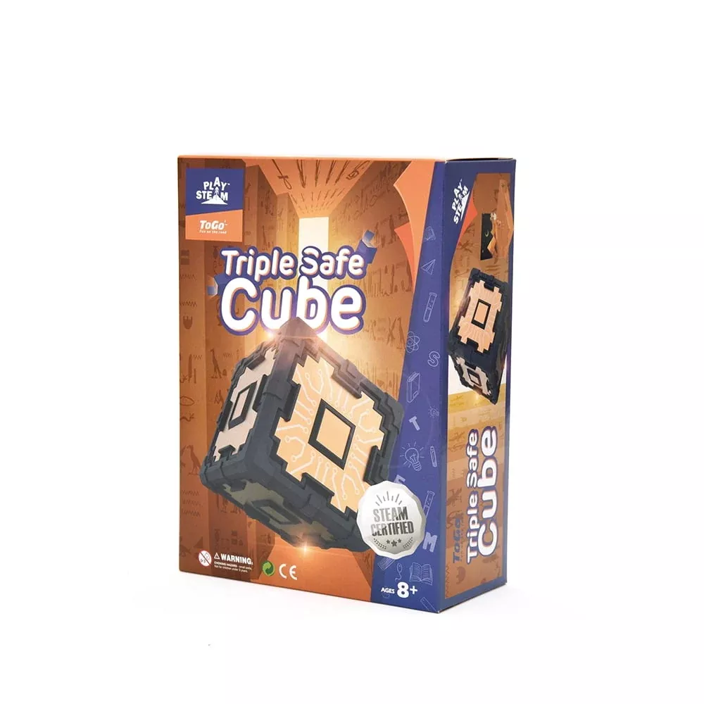 PlaySTEAM Triple Safe Cube - STEM Puzzle Safe with Combination Lock