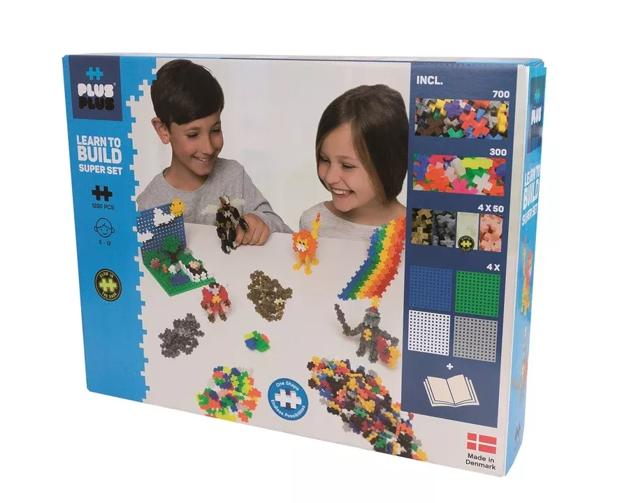 Plus Plus Puzzles - Basic - Learn to Build Super Set - 1200 Pcs