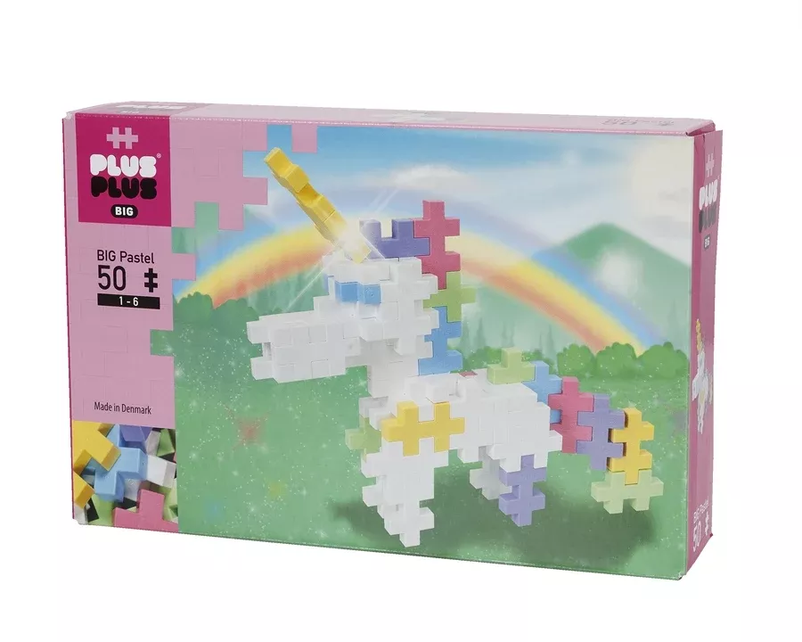 Plus Plus Puzzles - BIG - Pastel - Unicorn - 50 Pcs