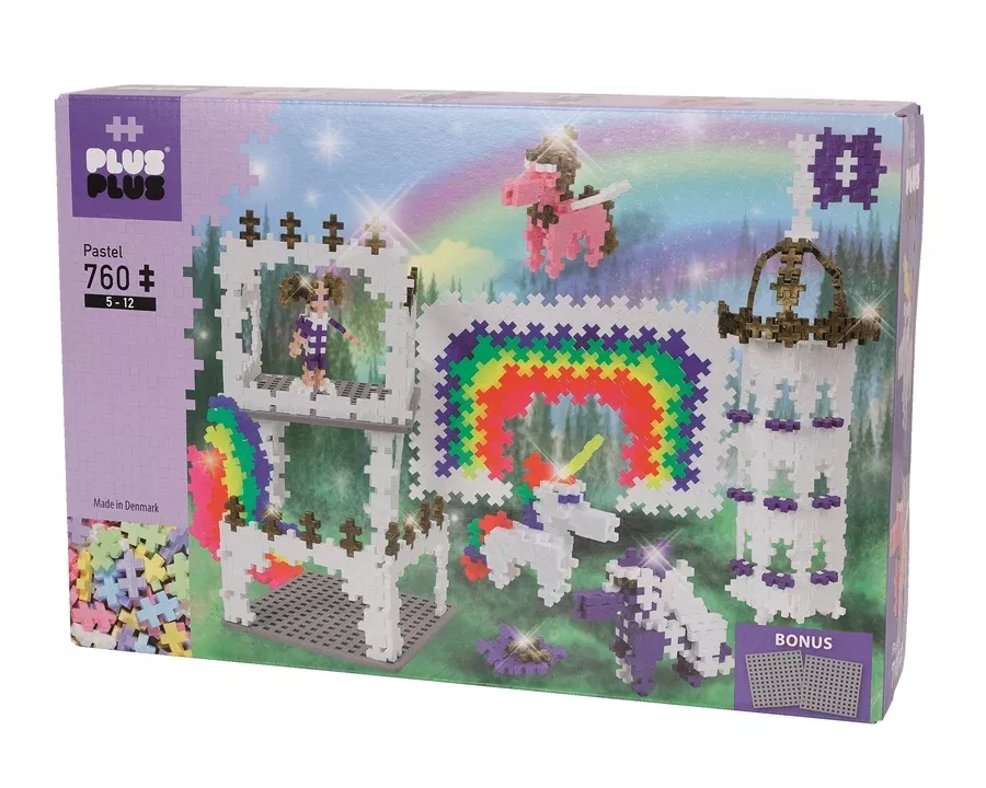 Plus Plus Puzzles - Pastel - Rainbow Castle - 760 Pcs