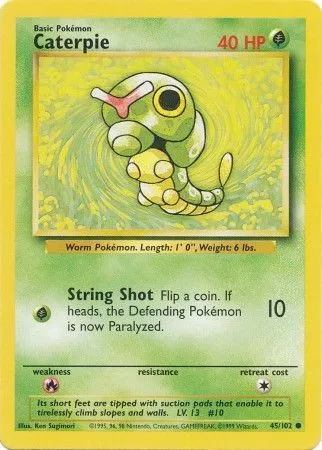 Pokemon Base Set Common Caterpie #45
