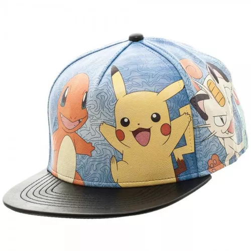 Pokemon Printed PU Snapback Cap Apparel