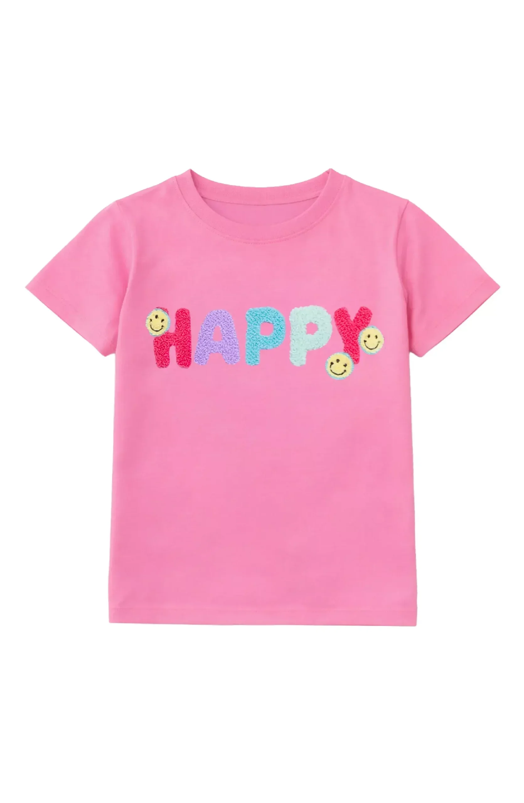Preppy Goose Happy Applique Short Sleeve Tee
