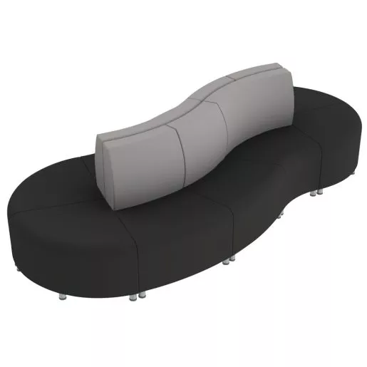 Pro Series Connect Curved Wave Seating, 10-Piece Set - Gray/Black