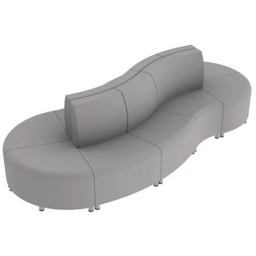 Pro Series Connect Curved Wave Seating, 10-Piece Set - Gray
