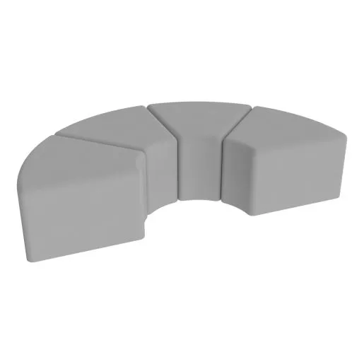 Pro Series Upholstered Arc Ottoman 12" Height, 4-Pack - Gray
