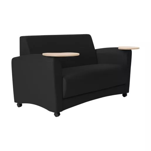 Pro Series Upholstered Common Area Sofa with Tablet - Black