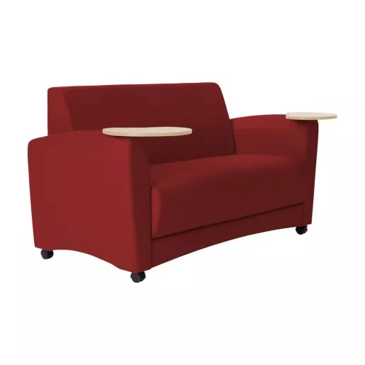 Pro Series Upholstered Common Area Sofa with Tablet - Crimson