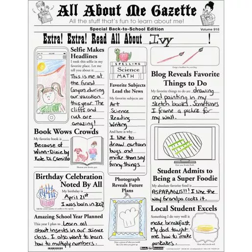 Ready-To-Decorate™ Extra, Extra, Read All About Me Posters - 24 posters