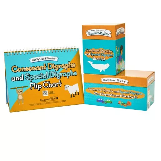 Really Good Phonics™ Consonant Digraphs and Special Digraphs Kit - Decodable Readers, Flip Chart & Word Segmenting and Blending Kit
