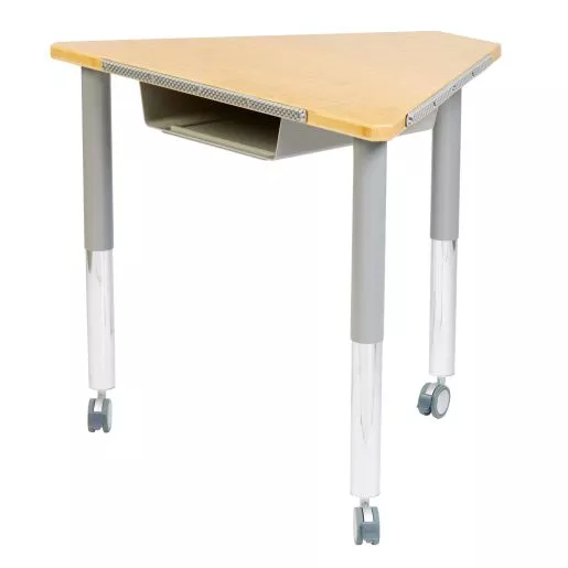 Really Good Stuff Adjustable Bamboo Top Trapezoid Sensory Desk with Tray