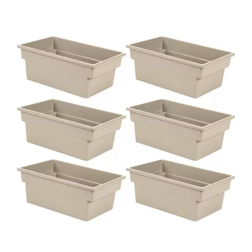 Really Good Stuff All Purpose Bins - Tan, 6 Pack