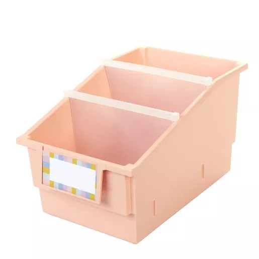Really Good Stuff Chapter Book Library Bins™ With Dividers - 6 Pack - Peach