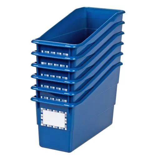 Really Good Stuff Durable Book and Binder Holder- 6 Pack-Navy Blue