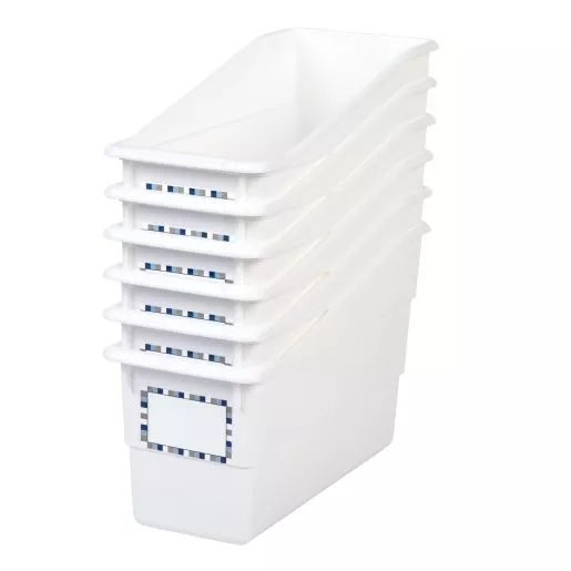 Really Good Stuff Durable Book and Binder Holder - 6 Pack - White