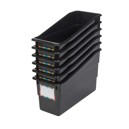 Really Good Stuff Durable Book & Binder Holders - 6 Pack - Black