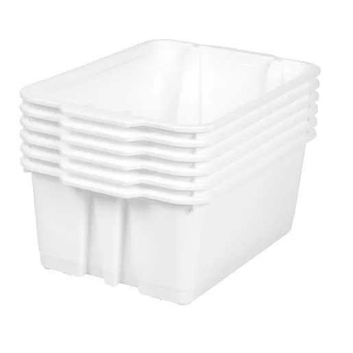 Really Good Stuff Stacking Bins- 6 Pack - White