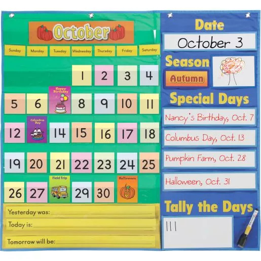 Really Good Stuff Today's Calendar Pocket Chart™
