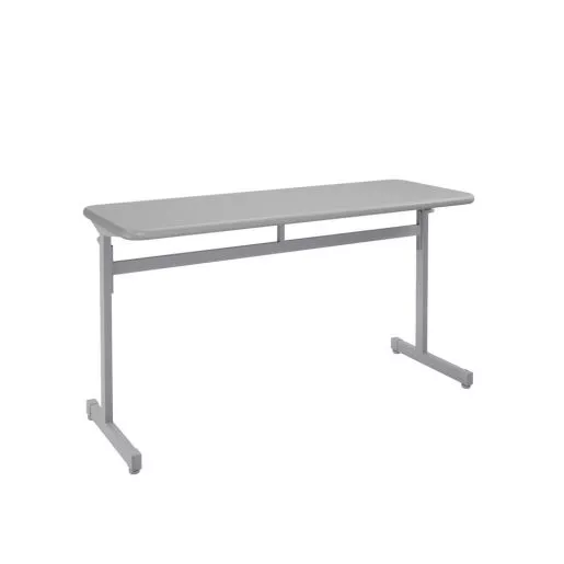 Silhouette Two-Student Desk - North Sea Gray