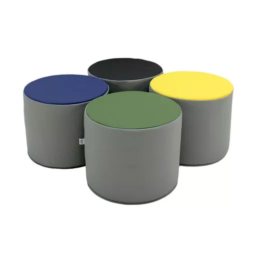 SoftScape 15" Round Accent Ottomans, 4-Pack - Gray