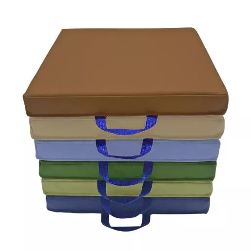 SoftScape 15" Square Floor Cushions, 6-Piece - Earthtone