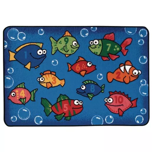 Something Fishy 3' x 4'6" Rectangle Kids Value Carpet