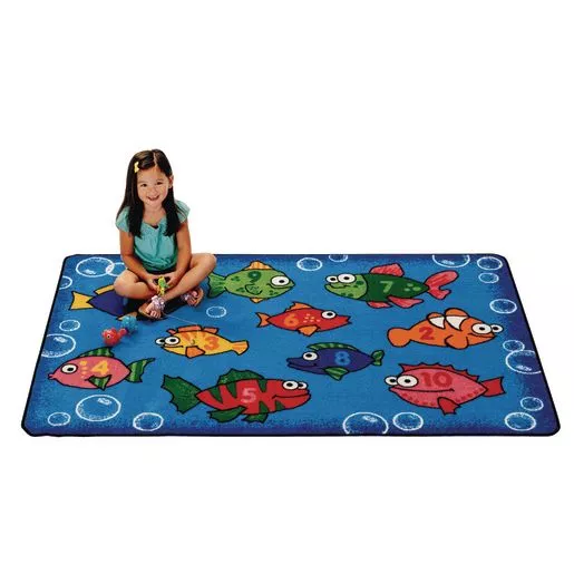 Something Fishy 4' x 6' Rectangle Kids Value Carpet