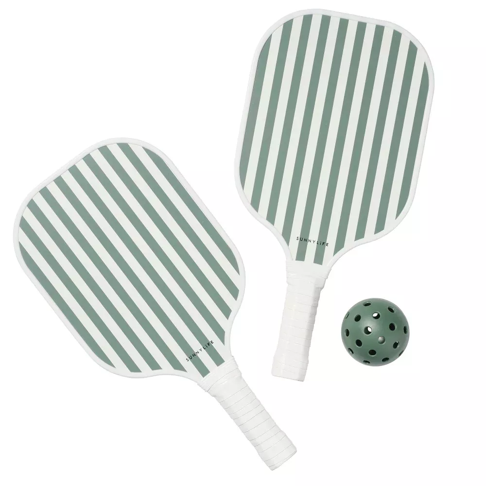 Sunnylife Pickleball Set - Playful Vacay Olive Edition
