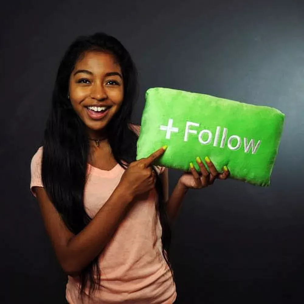 Throwboy Button Pillows - Snuggle Up with 'Follow'