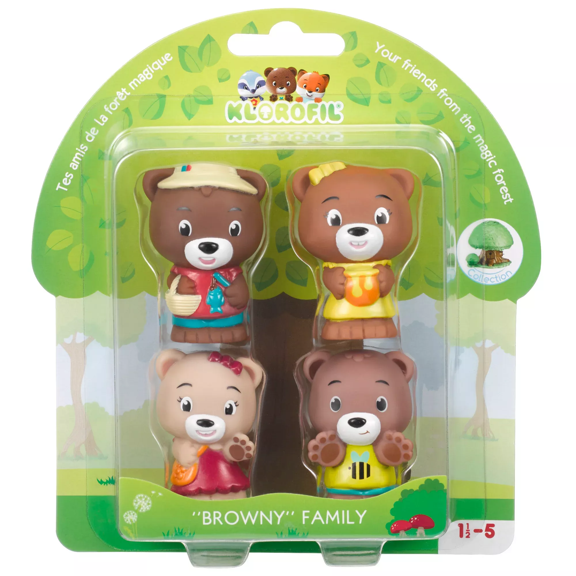 Timber Tots Plush Family Set: 4 Vibrant Bear Characters
