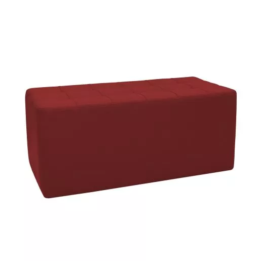 Tufted Rectangle Ottoman 16" Height-Crimson