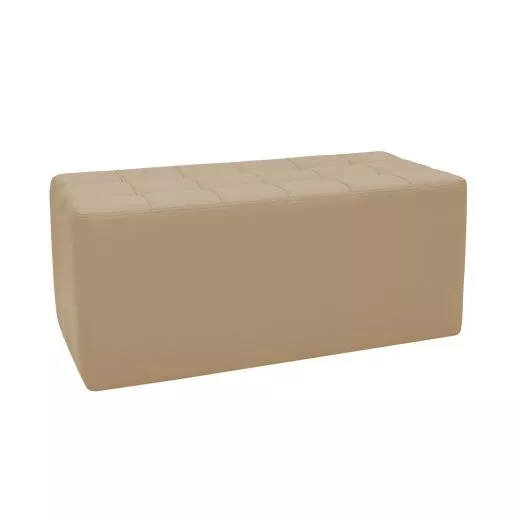 Tufted Rectangle Ottoman 16" Height-Sand