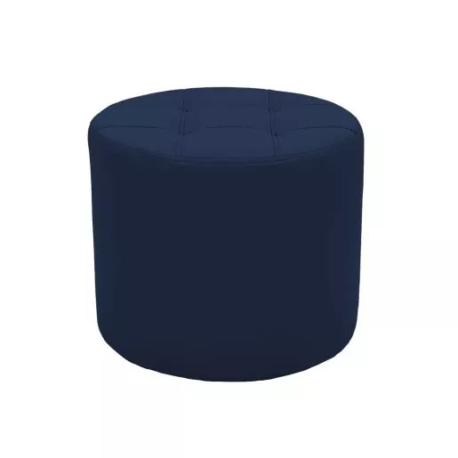Tufted Round Ottoman 16" Height-Navy