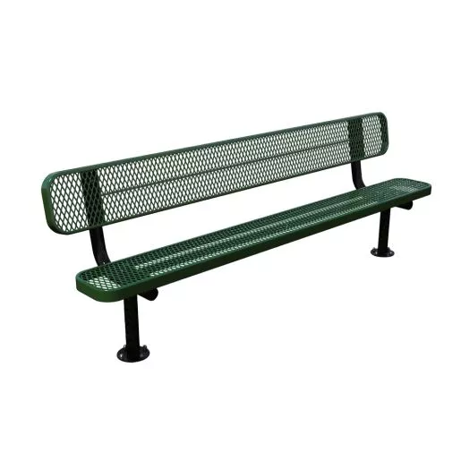 Ultraleisure 8' Portable Bench with Back (Green)